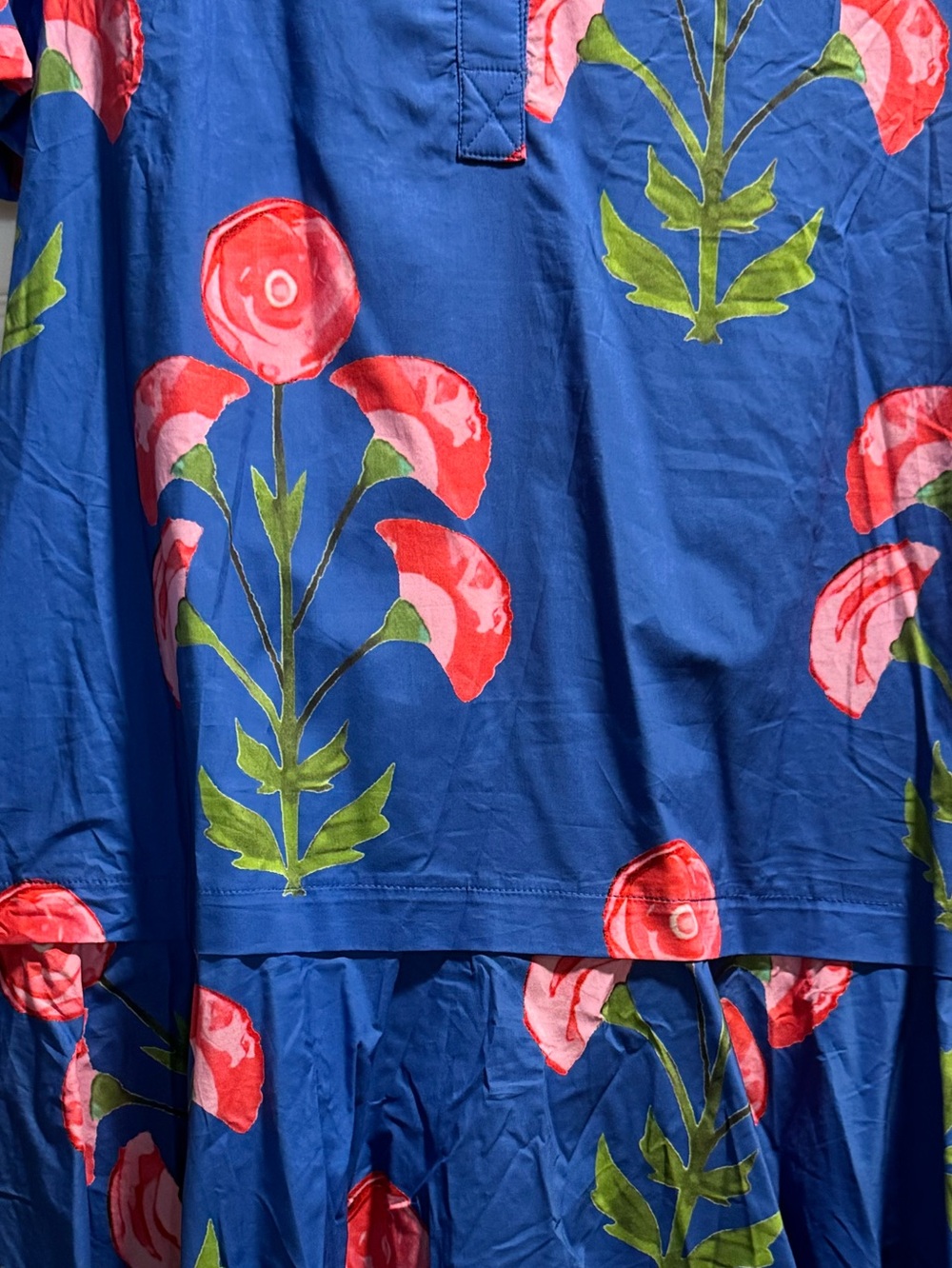 NWT Entro Blue Floral Puff-Sleeve Mini Dress Size Medium - Picture 5 of 6